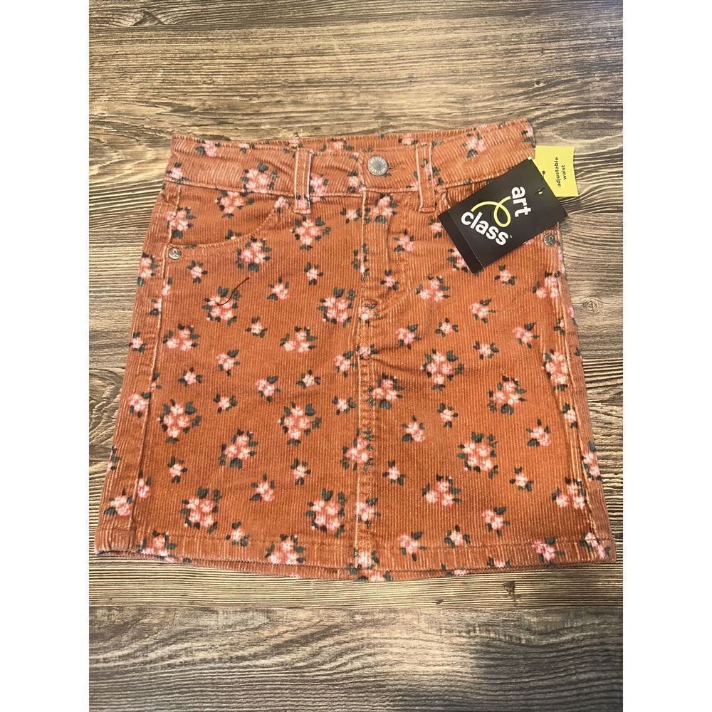 Girls' Corduroy Skirt - art class Rust Orange Floral Size Small(6-6x) NWT. V